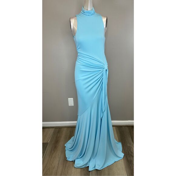 Cinq à Sept Rori High-Neck Knot-Waist Gown Size US 0 $595 - Picture 6 of 12